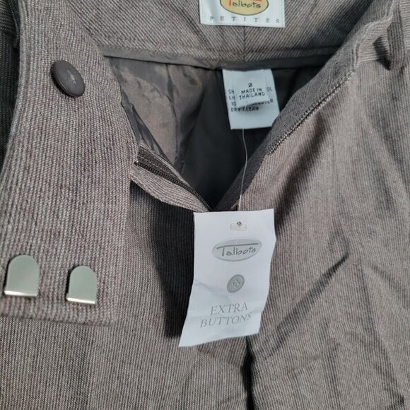 NWOT Talbots Petites Pants Women's 2 Brown 100% Wool Wide Leg Trousers Slacks - Picture 8 of 10